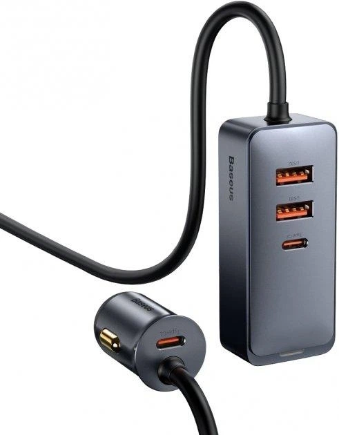 Автомобильное зарядное устройство Baseus Share Together PPS with extension cord 120 W Grey (YM1361) - изображение 3