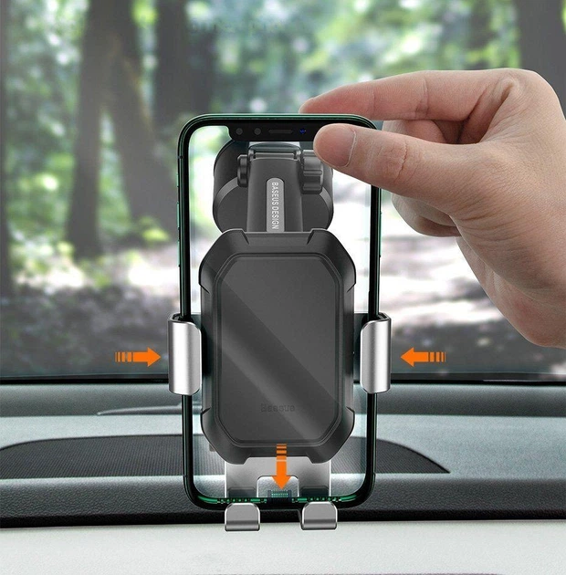 Автомобильный держатель Baseus для смартфона Tank gravity car mount holder Tarnish Black (YM1365) - изображение 9