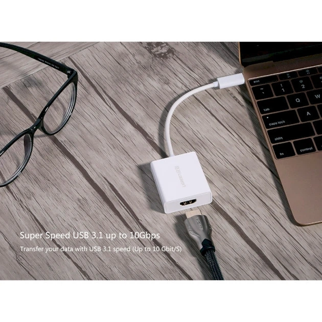 Адаптер переходник Ugreen USB Type-C to HDMI v1.4 White (YM1166) - изображение 2