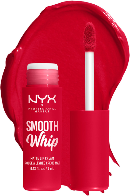 Matowa szminka w płynie NYX Professional Makeup Smooth WHip 13 Cherry Crème Liquid Matte Lipstick 4 ml (800897136086) - obraz 1