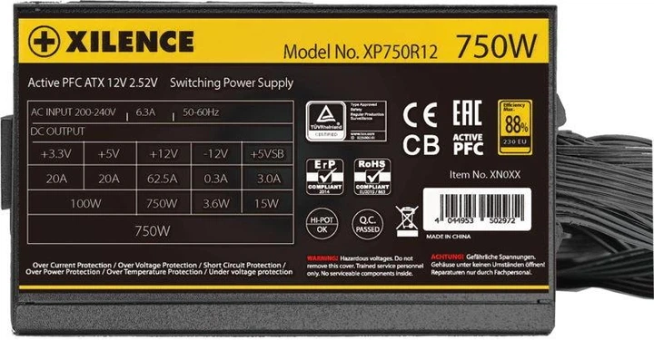 Блок питания Xilence 750W (XP750R12.ARGB) - Фото 3 Блок питания Xilence 750W (XP750R12.ARGB) - изображение 3