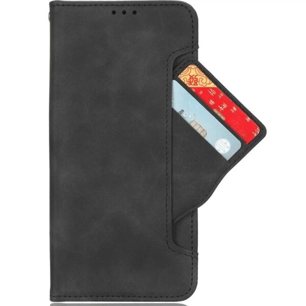 Чехол-книжка с кармашками Deexe Wallet Stand для Realme C75 - Black - изображение 2