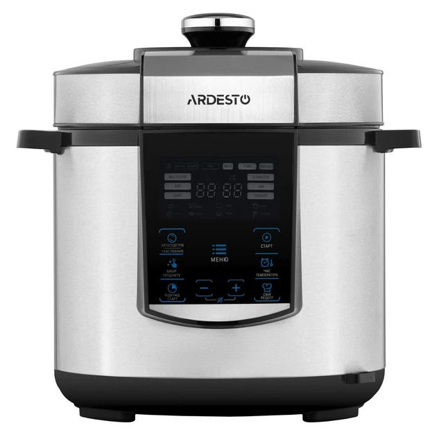 Мультиварка-скороварка Ardesto MPC-P226, 900Вт, чаша-6л, электр. управление, книга рецептов, нерж. с - Фото 1 Мультиварка-скороварка Ardesto MPC-P226, 900Вт, чаша-6л, электр. управление, книга рецептов, нерж. с - изображение 1