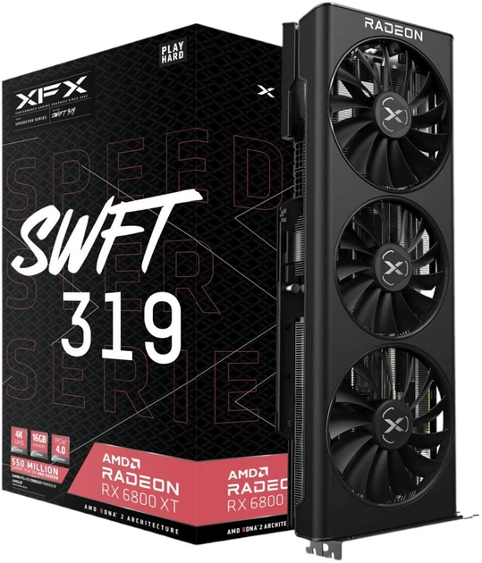 Karta graficzna XFX PCI-Ex Radeon RX 6800 XT Speedster SWFT 319 16GB GDDR6 (256bit) (1825/16000) (HDMI, 3 x DisplayPort) (RX-68XTAQFD9) - obraz 4