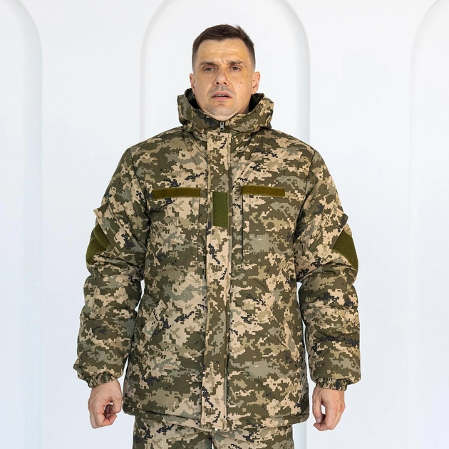 Бушлат камуфляжный зимний Пиксель, мужская тактическая зимняя куртка Горка пиксель с утяжкой 54 - изображение 1