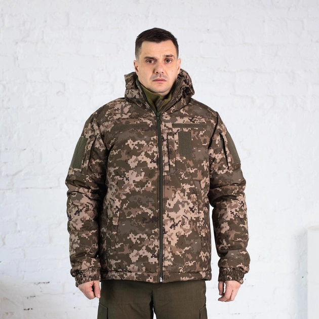 Куртка зимова Піксель софтшелл з підкладкою Omni-Heat, чоловіча утеплена камуфляжна куртка 48 - зображення 1