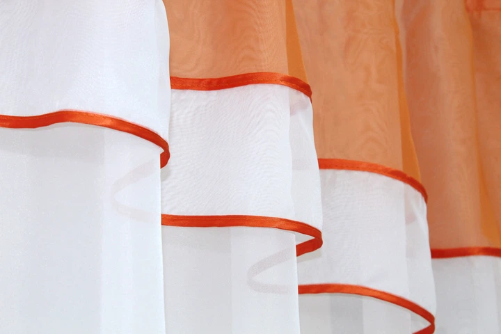 Кухонная гардина VR-Textil № 036к арка белый с оранжевым 280х170 см (52-0466) - изображение 4
