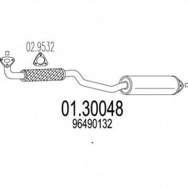 Глушник середній MTS 0130048 Chevrolet Lacetti - зображення 1