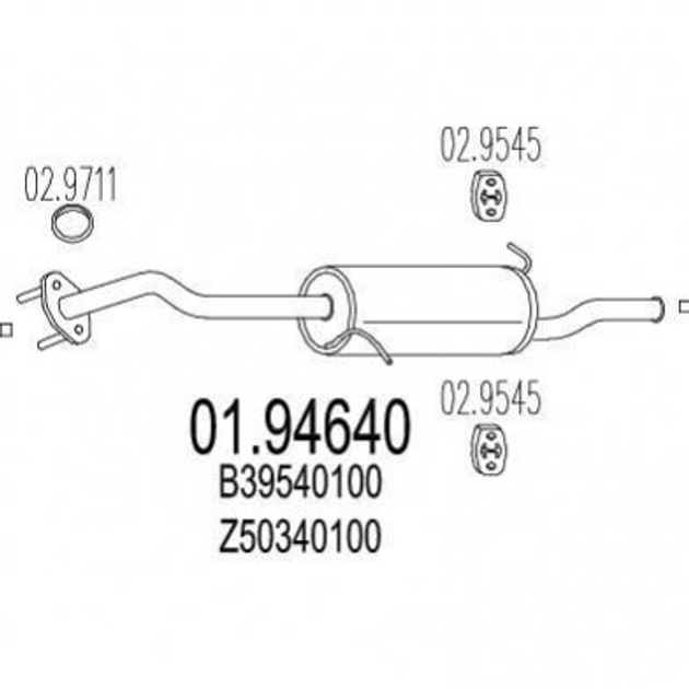 Глушитель MTS 0194640 Z52040100, Z51940100, Z504401009A - изображение 1