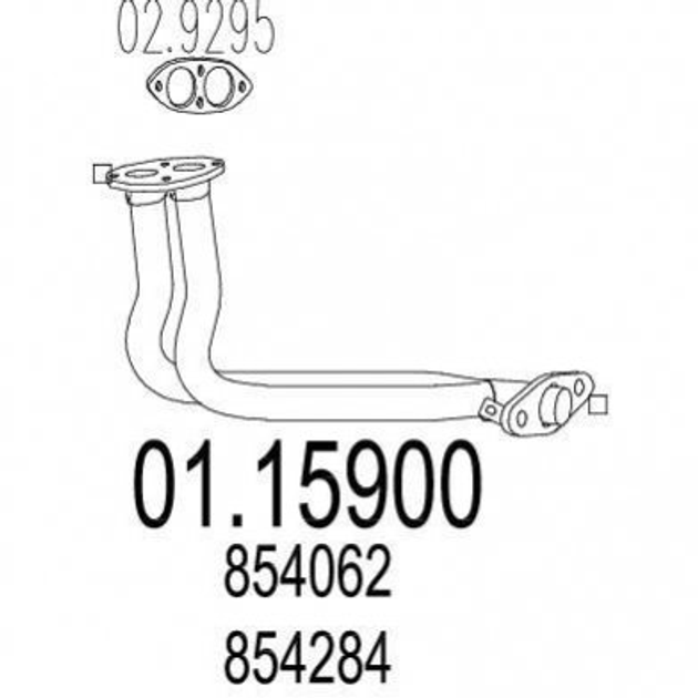 Труба глушителя MTS 01.15900 Opel Kadett 854062, 854284 - изображение 1