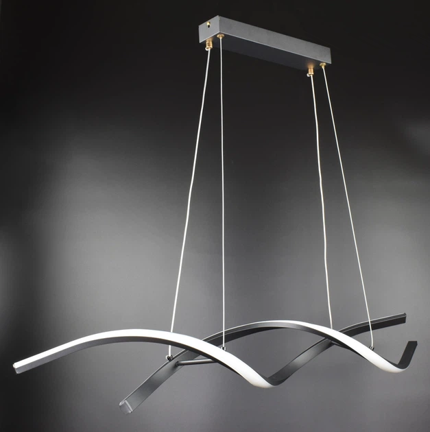 Люстра потолочная LED H18L-1200-bk-k Черный 25-100х14х120 см. - изображение 4