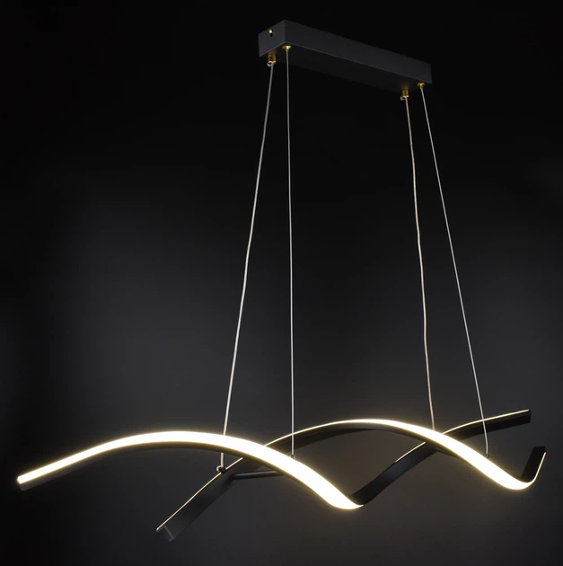 Люстра потолочная LED H18L-1200-bk-k Черный 25-100х14х120 см. - изображение 5