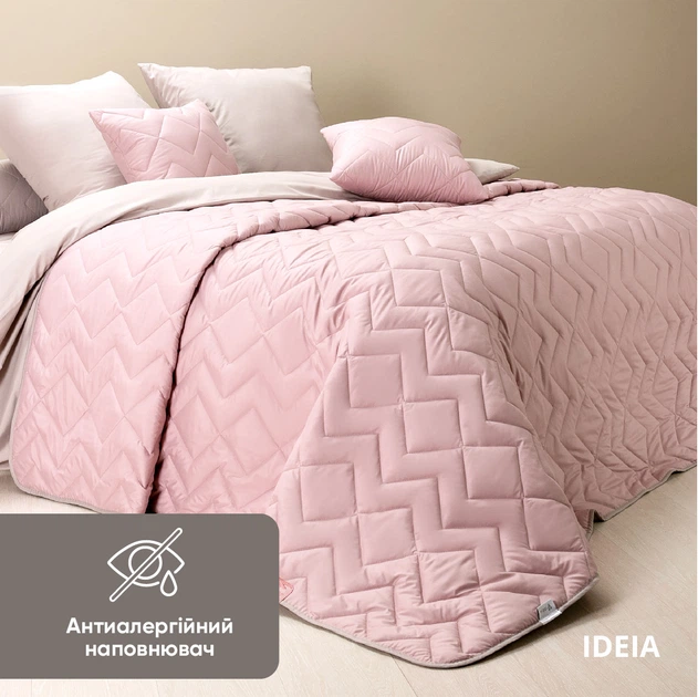 Покрывало IDEIA - Стиль Izzi двустороннее пудра/светло-серый 220*240 - изображение 6