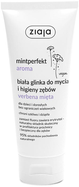 Biała glinka do mycia i higieny zębów Ziaja Mintperfekt Aroma verbena z miętą 100 ml (5901887051060) - obraz 1