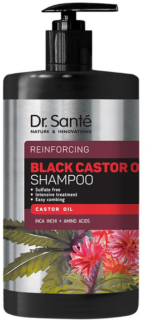 Szampon do włosów Dr.Sante Black Castor Oil regenerujący z olejem rycynowym 1000 ml (8588006040456) - obraz 1