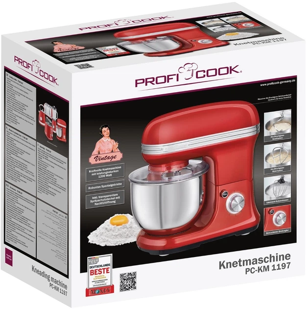 Mikser planetarny Profi Cook PC-KM 1197 Red - Zdjęcie 7 Mikser planetarny Profi Cook PC-KM 1197 Red - obraz 7