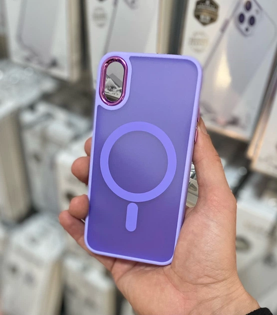 Чохол Space Magnetic Color з Magsafe для iPhone Xs Max Бузковий - Фото 1 Чохол Space Magnetic Color з Magsafe для iPhone Xs Max Бузковий - зображення 1