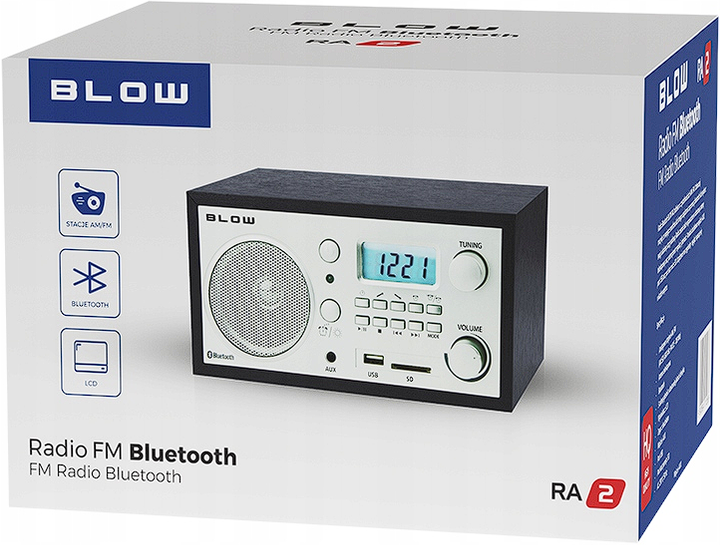 Портативный радиоприемник ретро-стиль цифровой с блютуз AM FM Blow RA2 ...