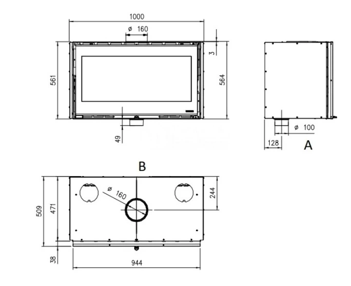 Каминная топка La Nordica INSERTO 100 WIDE гильотина - изображение 2