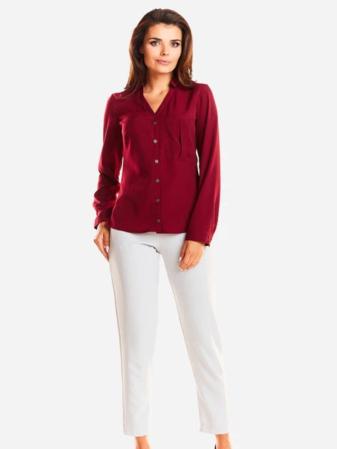 Bluzka damska z długim rękawem Infinite You M176 L Bordowa (5902360526327) - obraz 3