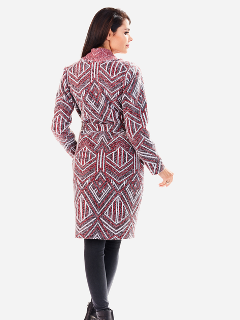 Пальто жіноче Awama A195 L/XL Бордовий візерунок (5902360517646) - зображення 2