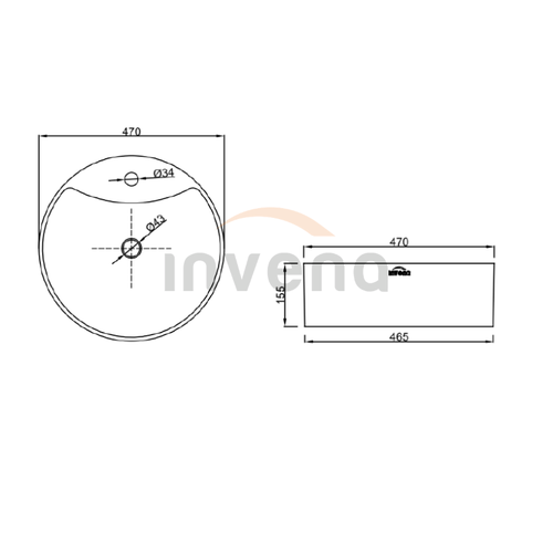 Раковина накладна, кругла 47 см, Rondi, CE-21-001 - изображение 2