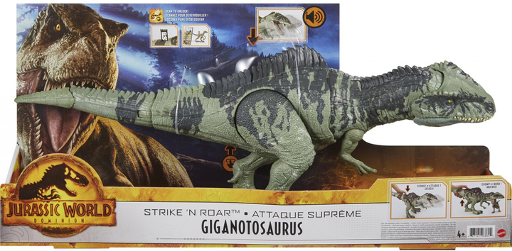 Figurka Mattel Jurassic World Strike N Roar Giganotosaurus 50 cm (0887961968644) - obraz 1