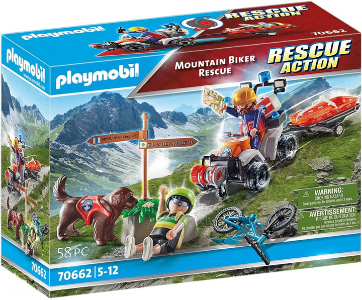 Zestaw figurek Playmobil Rescue Action Mountain Biker Rescue (4008789706621) - obraz 1