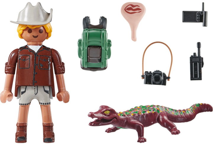 Zestaw figurek Playmobil Special Plus Researcher with Young Caiman (4008789711687) - obraz 2