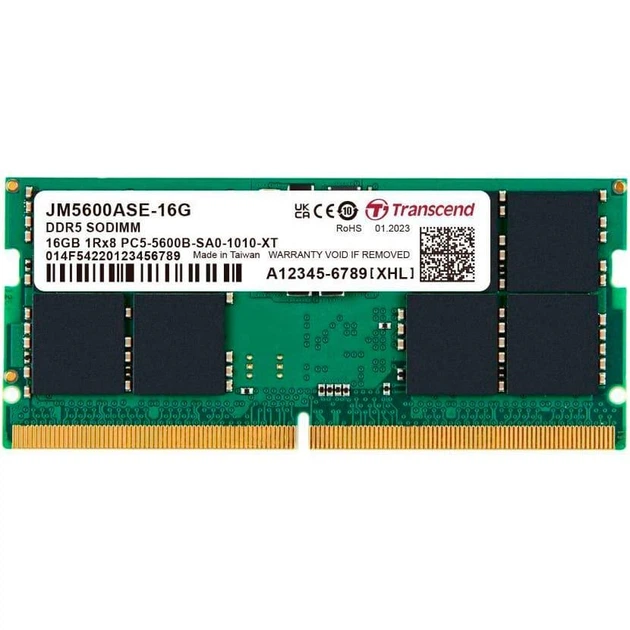 メモリー Transcend 16GB DDR5-5600 U-DIMM トランセンドジャパン ノートPC用メモリ DDR5 5600 16GB 262pin SO-DIMM