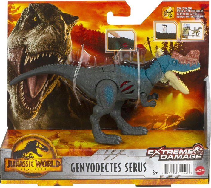 Фігурка Mattel Jurassic World Extreme Damage Dinosavroabouls With Member Members Genyodectes Serus 17 см (0194735055593) - зображення 1