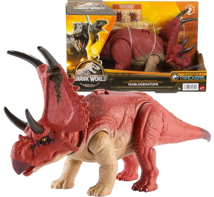 Figurka Mattel Jurassic Jurassic World Dino Trackers Wild Roar Diabloceratops 12.5 cm (0194735116294) - obraz 2