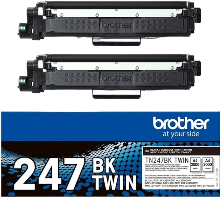 Zestaw tonerów cartridge Brother TN-247BKTWIN 2 szt Black (4977766812726) - obraz 1