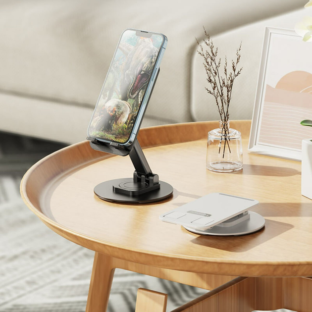 Тримач для мобільного BOROFONE BH75 Flawless folding rotatable desktop holder Black - изображение 3