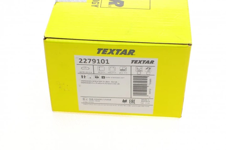 Гальмівні колодки TEXTAR 2279101 9074208700, A9074208700 - зображення 4