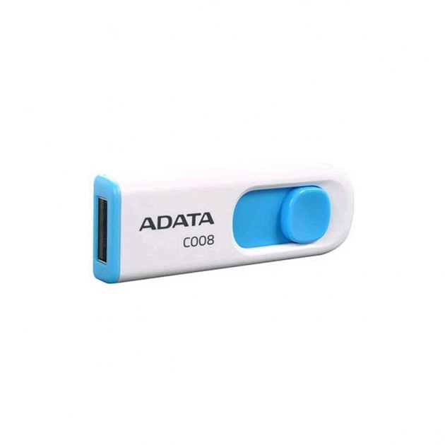 Flash A-DATA USB 2.0 C008 64Gb White/Blue (AC008-64G-RWE) - зображення 2