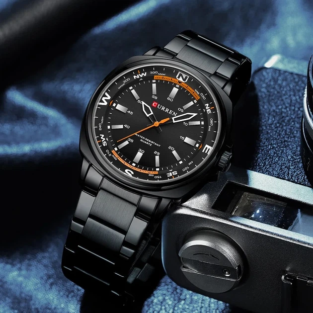 Мужские часы Curren 8455 All Black - изображение 2