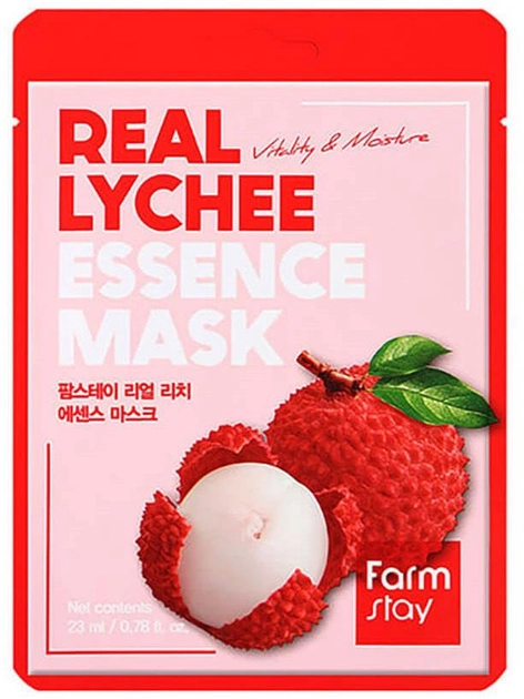 Maseczka w płachcie FarmStay Essence Mask nawilżająca z ekstraktem z liczi 23 ml (8809809800550) - obraz 1