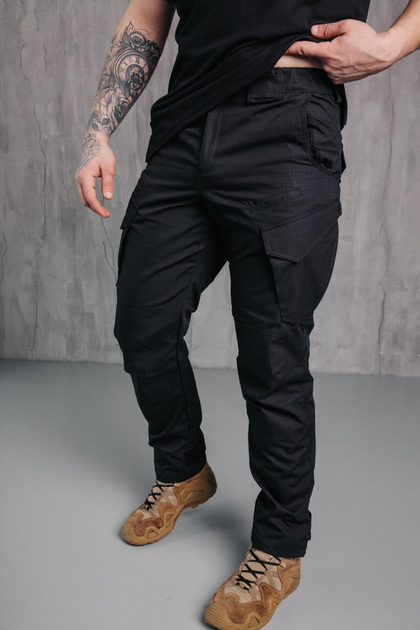 Чоловічі міцні штани «Kayman» чорний колір Поліція із посиленими зонами та накладними кишенями Rip-stop 36-32 - зображення 1