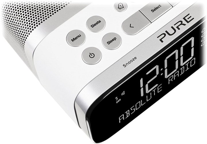 Budzik biurkowy Pure Siesta S6 Biały (151853) (759454518530) - obraz 3
