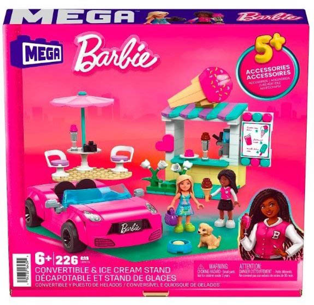 Klocki konstrukcyjne Mega Brands Barbie Mega Cabriolet and Stand 266 elementów (194735164394) - obraz 1