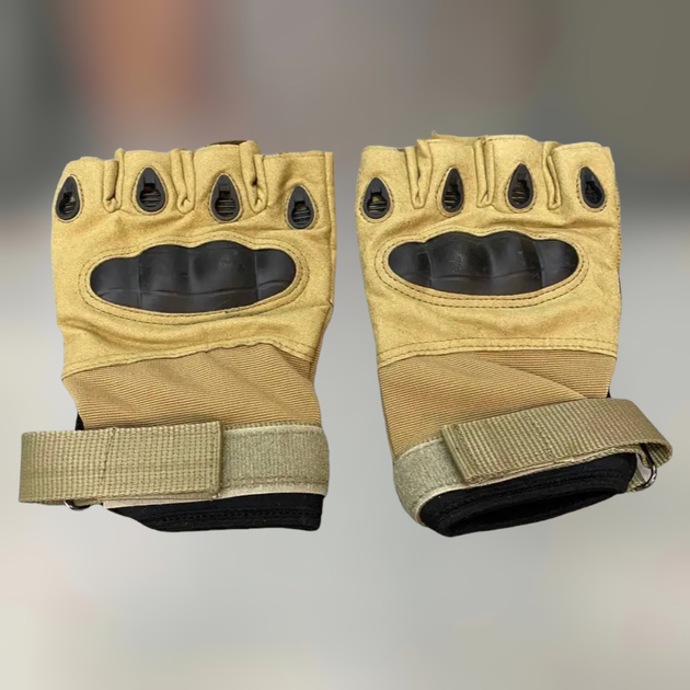 Перчатки тактические Беспальцевые, цвет койот, размер M, перчатки для военных, армейские перчатки - изображение 1
