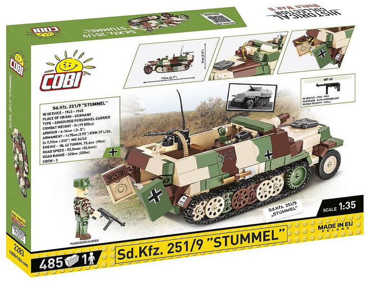 Klocki konstrukcyjne Cobi Sd.Kfz. 251/9 Stummel 485 elementów (5902251022839) - obraz 5