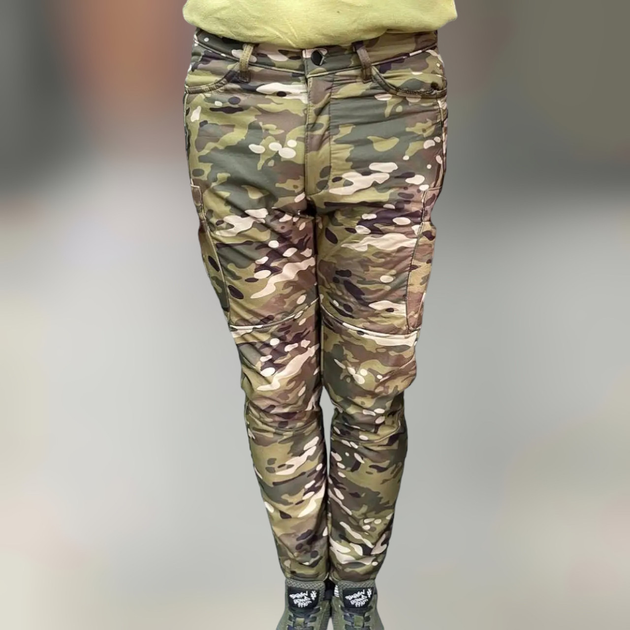 Брюки тактические флисовые, размер XXL, Мультикам, утепленные брюки для военных на флисе, тактические штаны - изображение 1