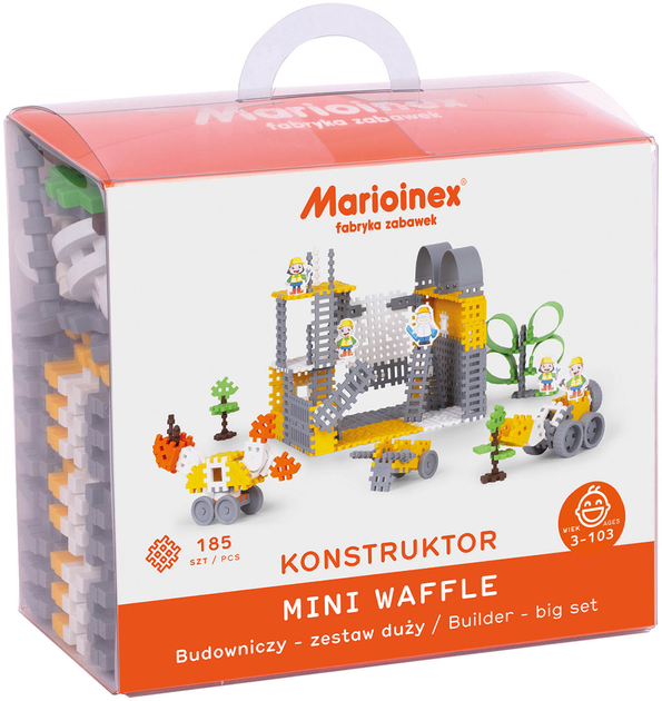 Конструктор Marioinex Mini Waffle Будівельні блоки Будівельник 185 деталей (5903033903865) - зображення 1