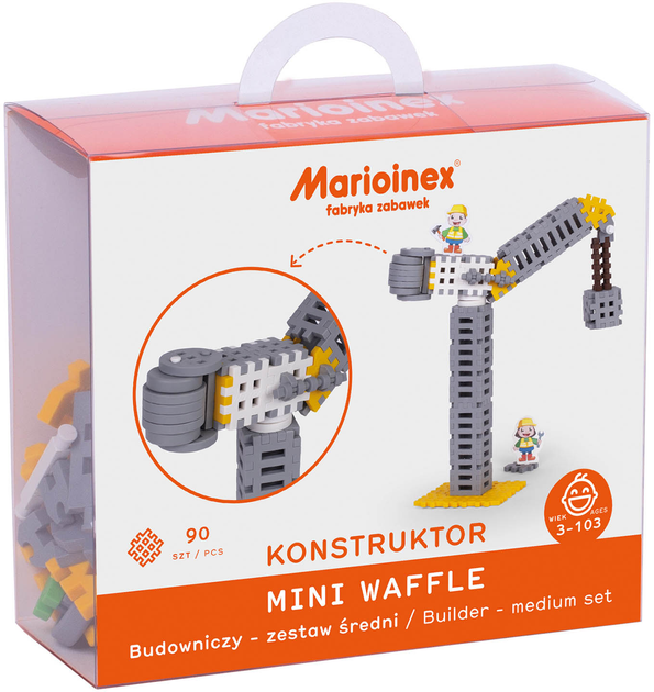 Konstruktor Marioinex Mini Waffle Klocki konstrukcyjne Budowniczy 90 elementów (5903033903858) - obraz 1