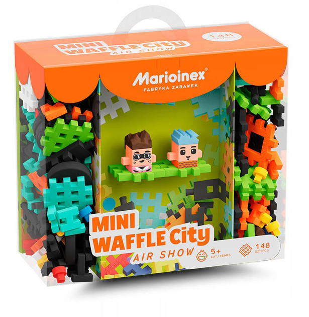 Klocki konstrukcyjne Marioinex Mini Waffle City Pokaz lotniczy 148 elementów (5903033904237) - obraz 1