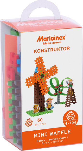 Konstruktor Marioinex Mini Waffle Rolnik 60 elementów (5903033903810) - obraz 1