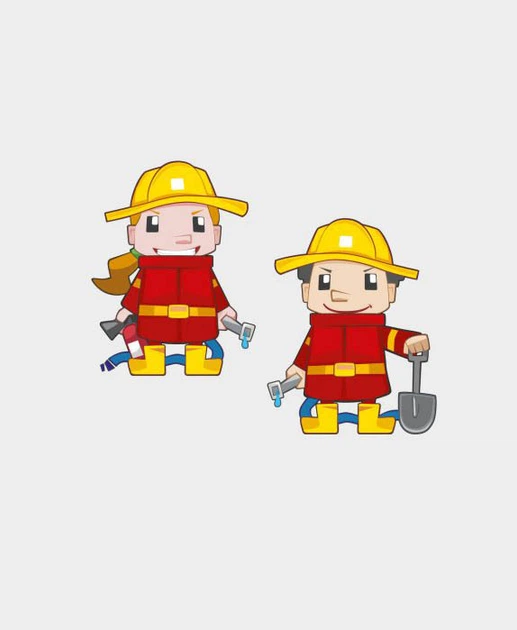 Klocki konstrukcyjne Marioinex Mini Waffle Strażak 60 elementów (5903033903780) - obraz 3