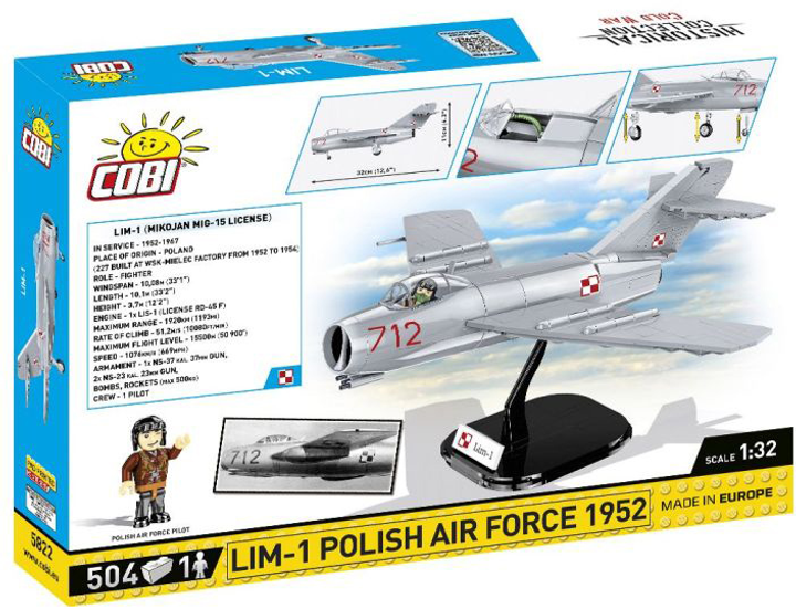 Konstruktor Cobi Historical Collection Cold War LIM-1 Polish Air Force 1952 504 elementy (5902251058227) - obraz 2